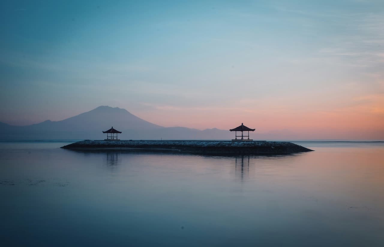 Pristine tropical coastline with crystal blue waters